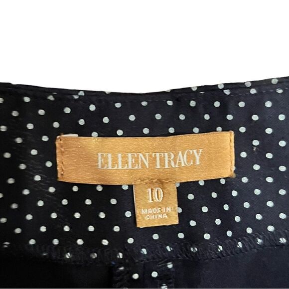 Ellen Tracy Navy And White Polkadot Pull On Pants, Size 10 - Picture 3 of 7